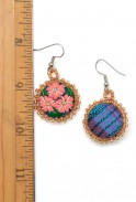 Embroidered Flower Earrings
